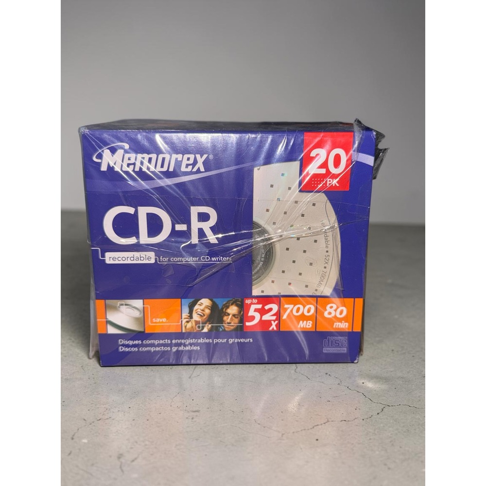 Memorex CD-R 52X 700MB 80 Min Recordable Media 20 Pack Slim Jewel Cases